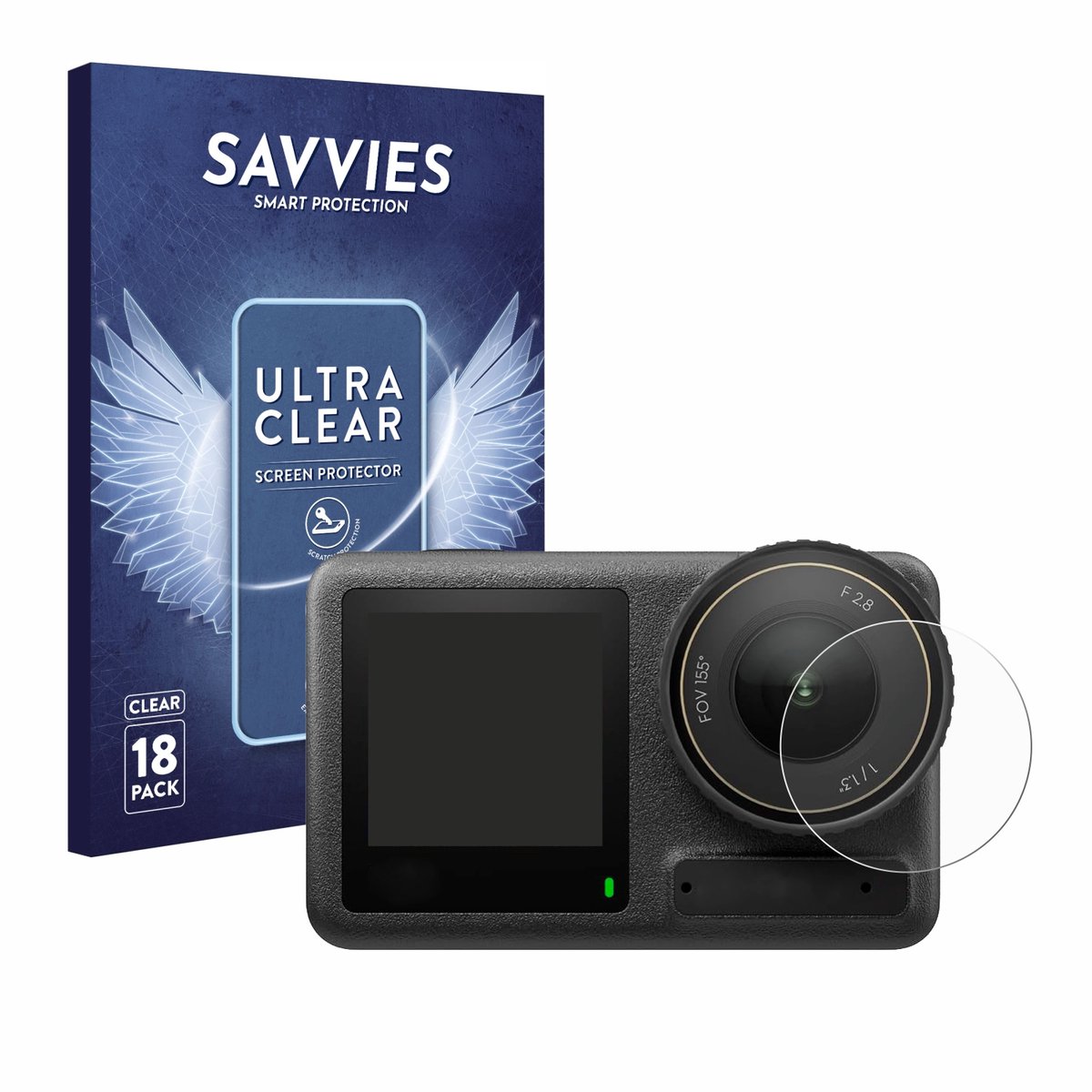 Savvies - Screenprotector voor DJI Osmo Action 4 (Lens) - Folie Beschermfolie transparant 18 Stuks