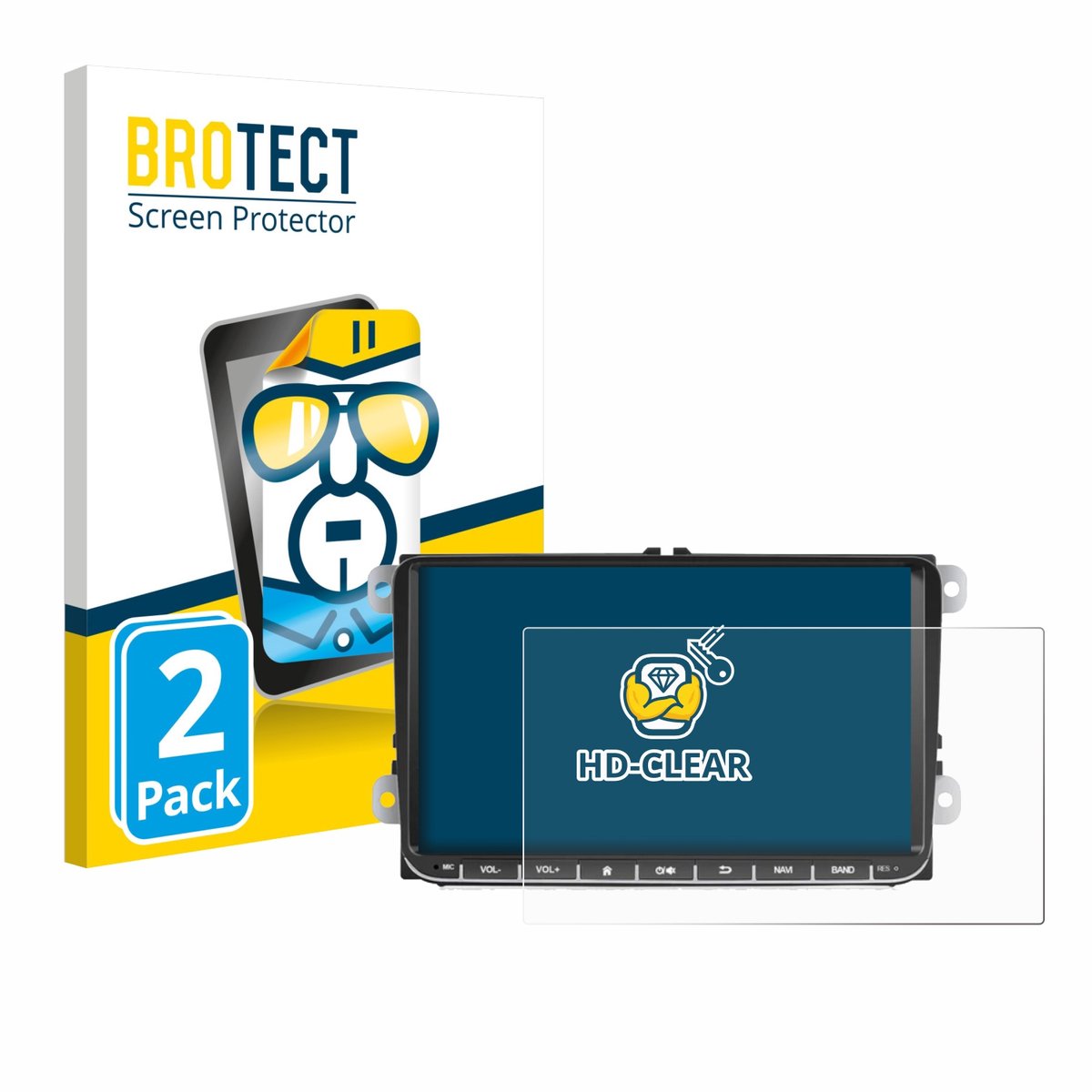 BROTECT - Screenprotector voor Essgoo AR9002 - Folie Beschermfolie transparant 2 Stuks