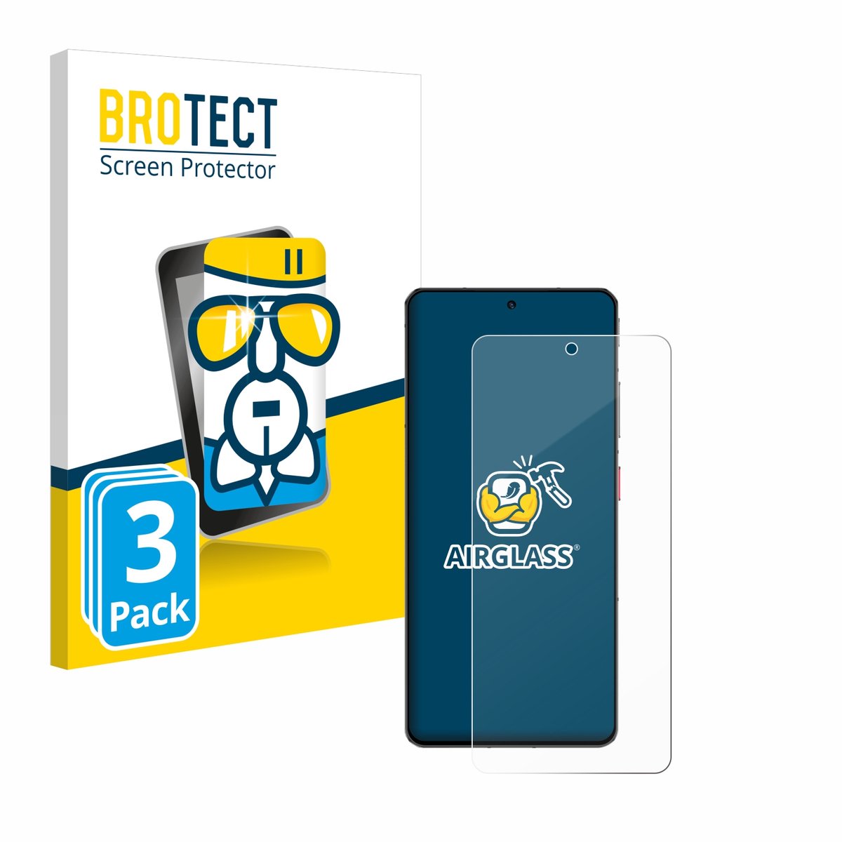Screenprotector 3 Stuks voor ZTE Nubia Z60S Pro Beschermglas transparant