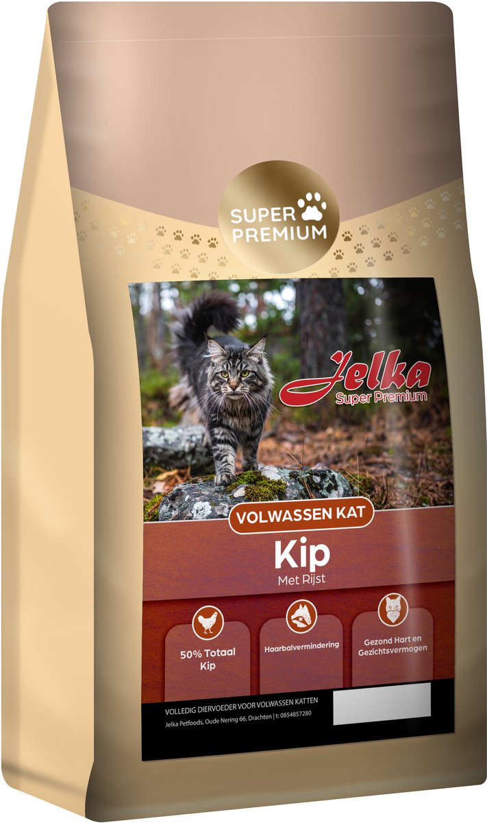 Jelka Super premium Kip met rijst 6KG Kattenvoeding