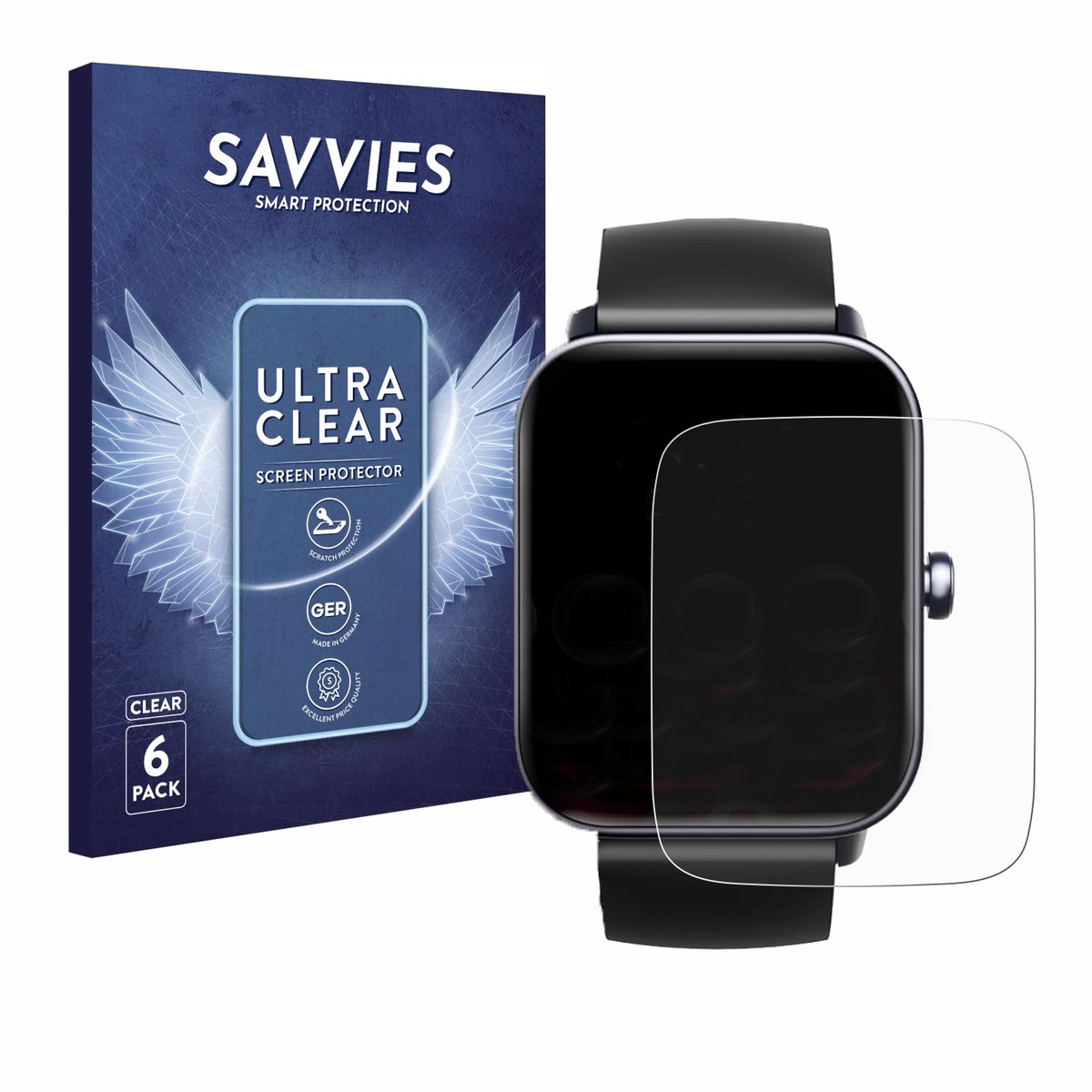 Savvies - Screenprotector voor Fitpolo IDW19 1.8" - Folie Beschermfolie transparant 6 Stuks