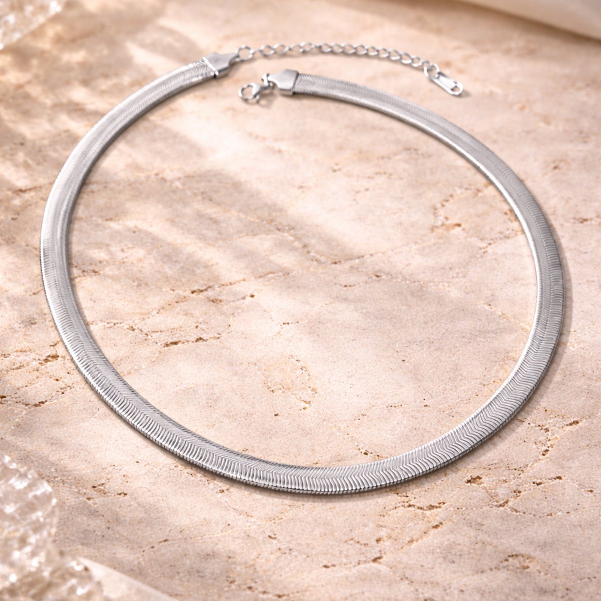 Brendoe Brede Zilverkleurige Ketting Dames – Snake Chain Choker – RVS – Waterproof & Nikkelarm – Statement Halsketting