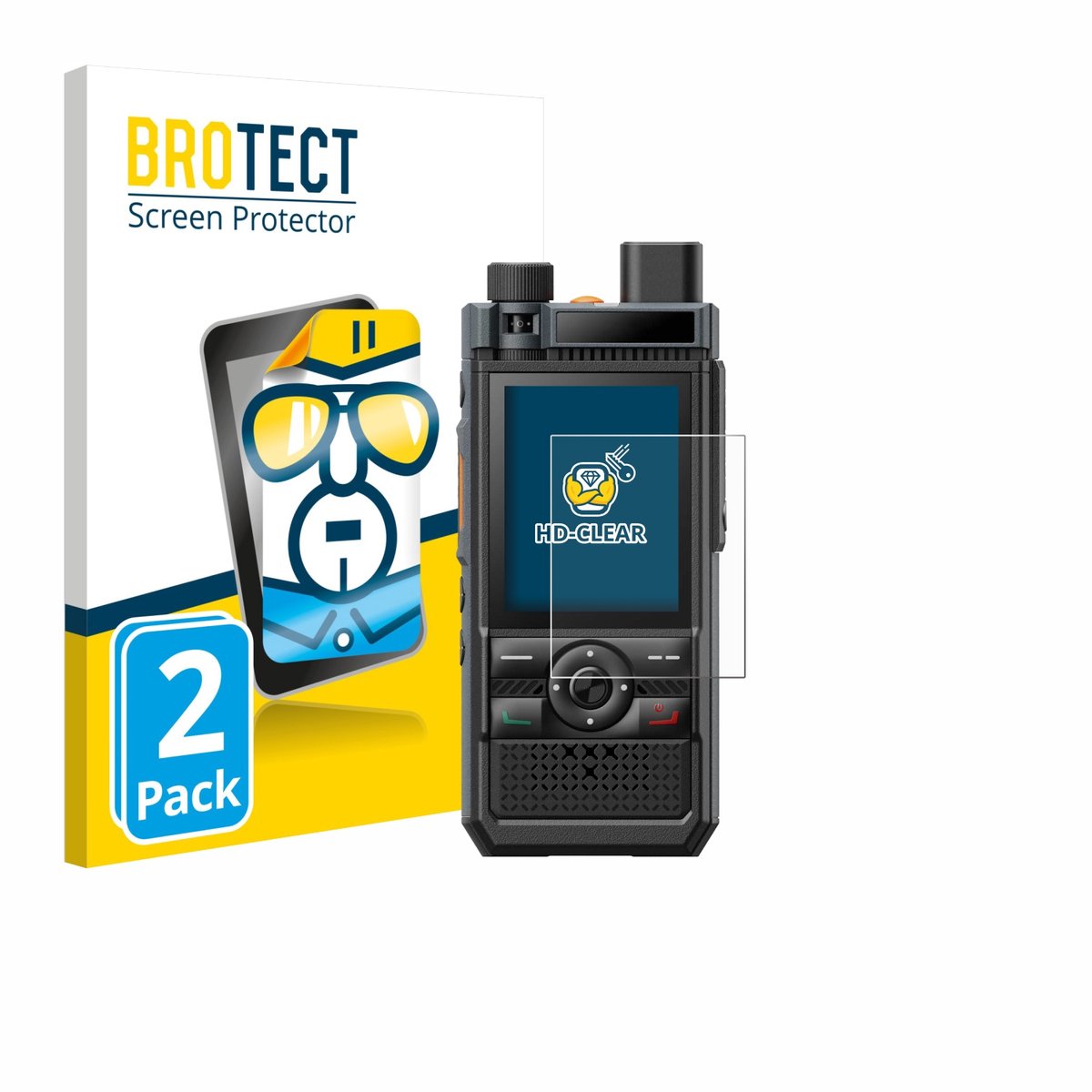 BROTECT - Screenprotector voor Hytera P50 Pro - Folie Beschermfolie transparant 2 Stuks