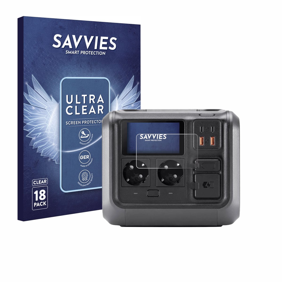 Savvies - Screenprotector voor DJI Power 500 - Folie Beschermfolie transparant 18 Stuks