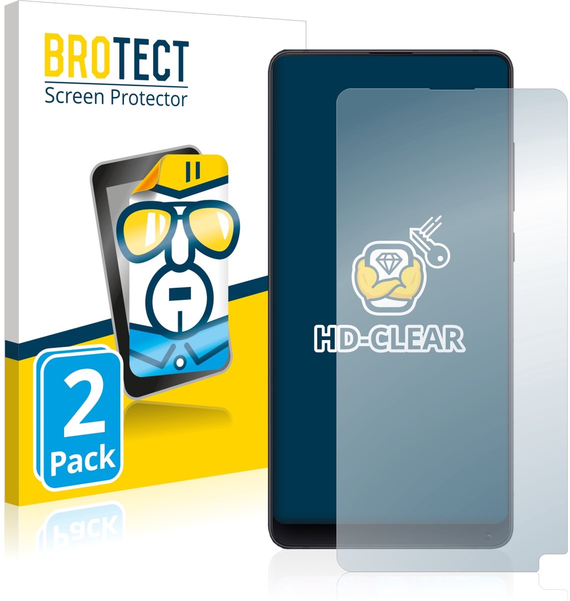 BROTECT - Screenprotector voor Xiaomi Mi Mix 2S - Folie Beschermfolie transparant 2 Stuks