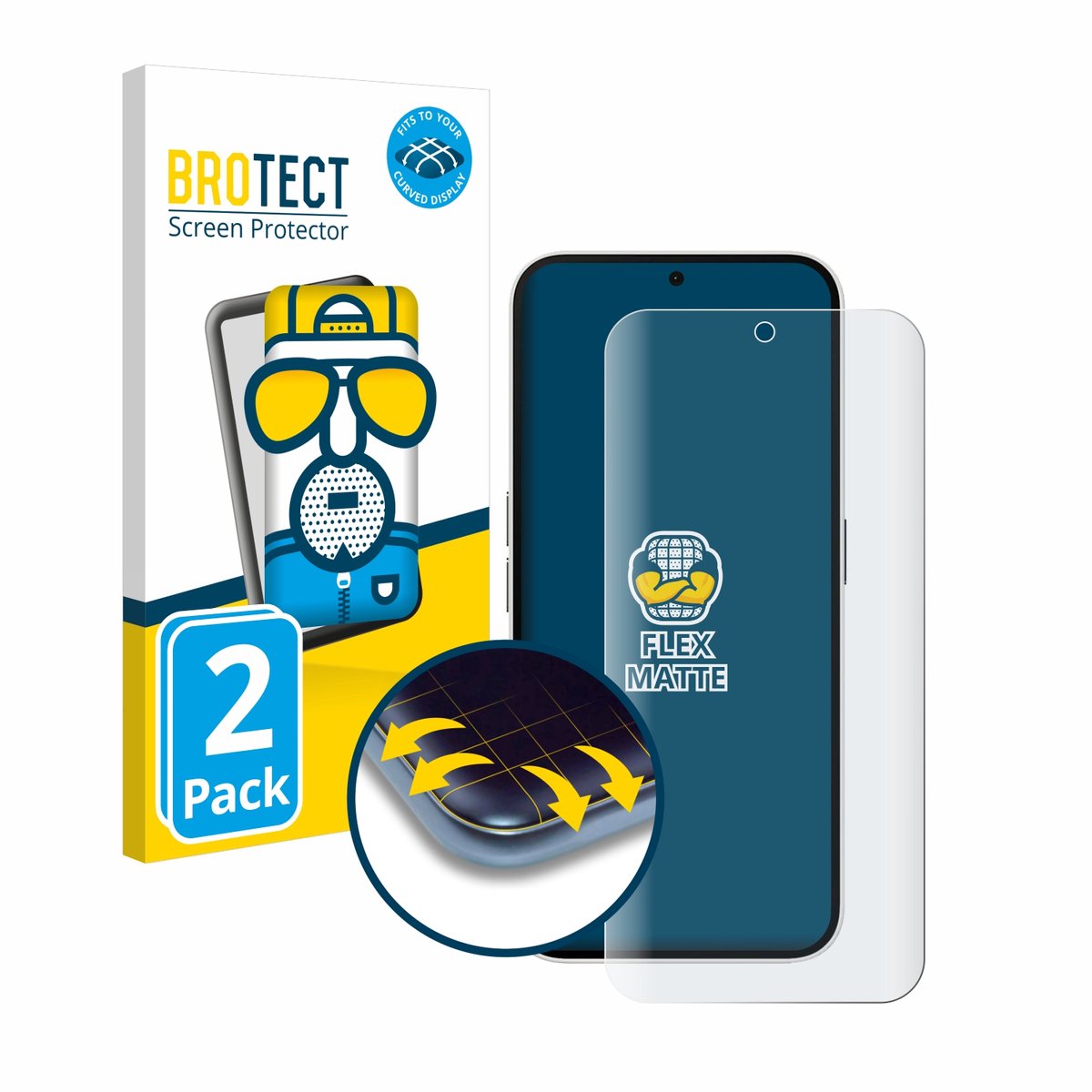 BROTECT - Screenprotector voor Nothing Phone (2a) - Folie Beschermfolie matte volledig dekking 2 Stuks