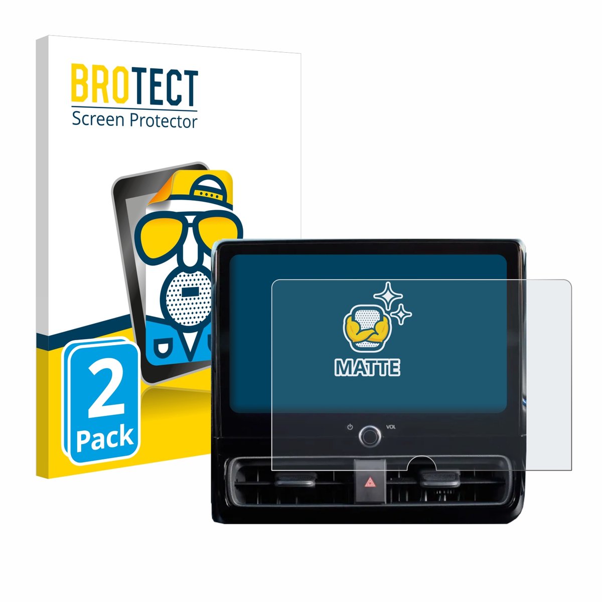 BROTECT - Screenprotector voor Toyota Yaris 2024 - Folie Beschermfolie matte 2 Stuks