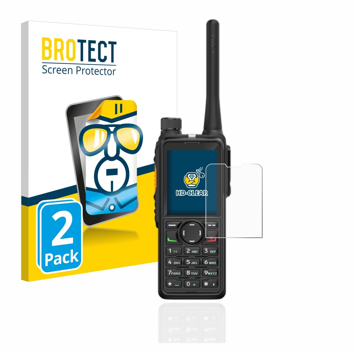 BROTECT - Screenprotector voor Hytera HP785 - Folie Beschermfolie transparant 2 Stuks