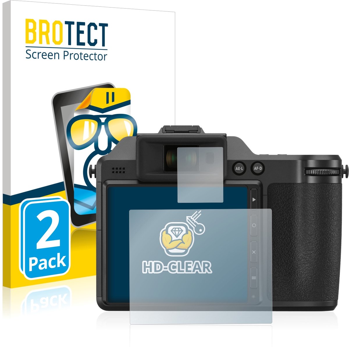 BROTECT - Screenprotector voor Fujifilm X-H2 - Folie Beschermfolie transparant 2 Stuks