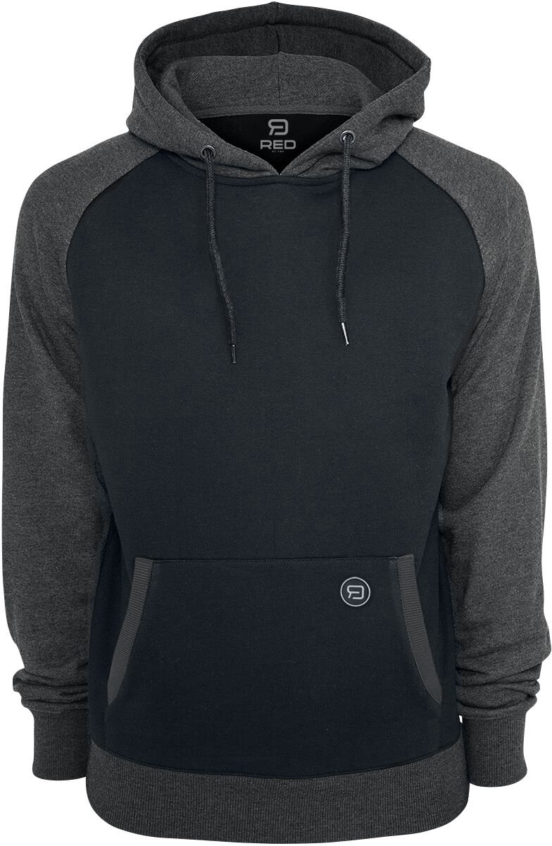 R.E.D. Rock-Engineered Design Zwart-grijs sweatshirt met kap en afgeknipte mouwen - Heren - 3XL