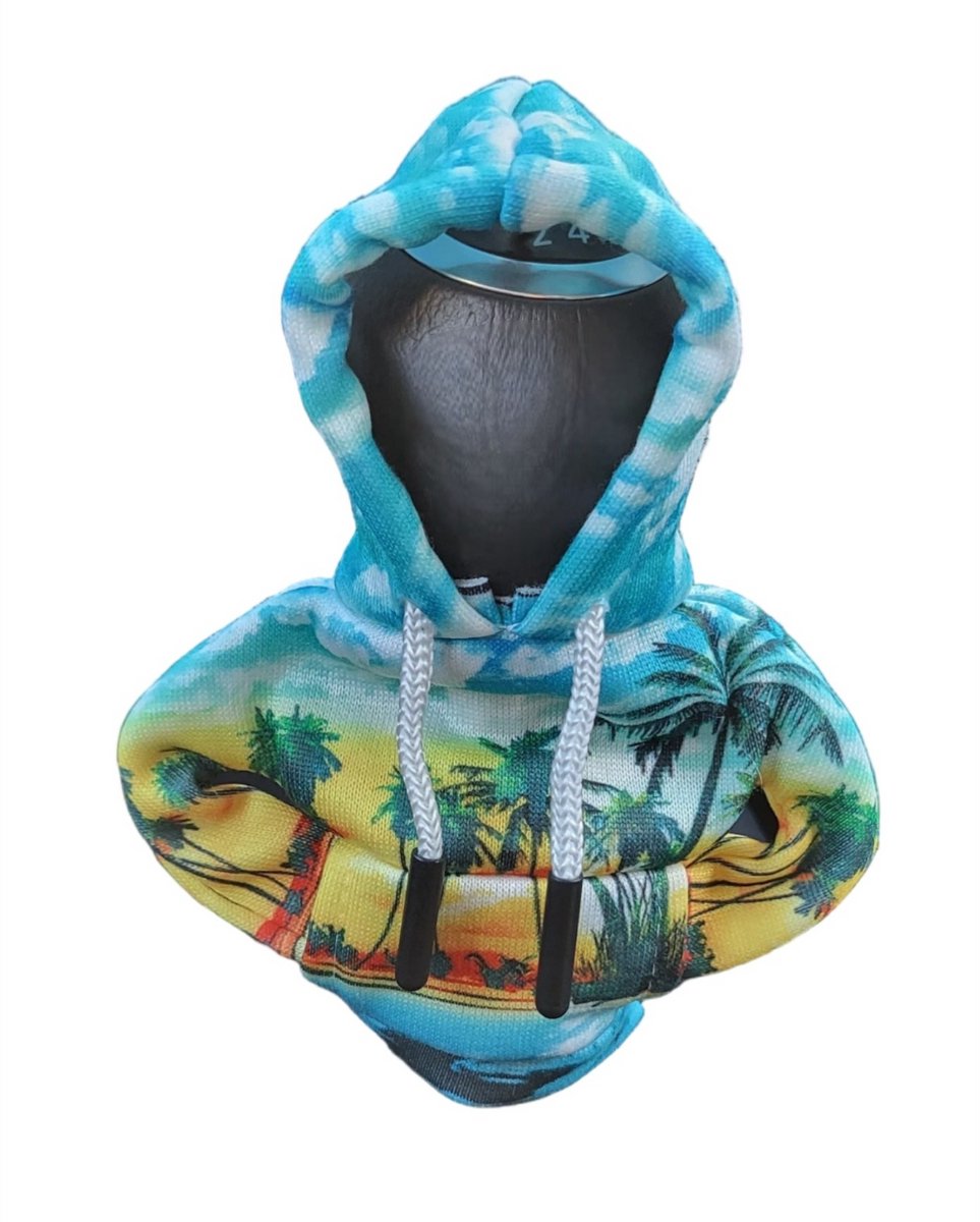 Mj Joys® - Versnellingspook Hoodie - Universele Pook Cover Met Capuchon - Hoodie Pook Hoes - Versnellingspook Beschermer - Autopook Cover - Pookknop - Palmboom - Strand