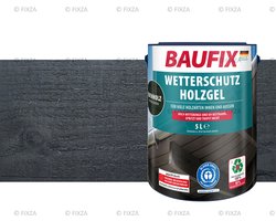 BAUFIX Buitenbeits – Ebbenhout – Zijdeglans – 5 Liter – Voor Schutting, Tuinhuis & Blokhut – UV- & Weerbestendig