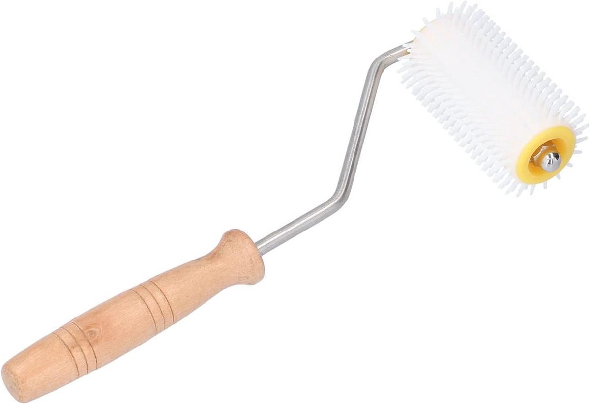 Allecto- Plastic Honingraatontzegelaar - Bijenteelt - Honingbijen - Honingraat - Ontzegeling - Hardhouten Handvat - Geschikt voor Honingraatextractie - Geel