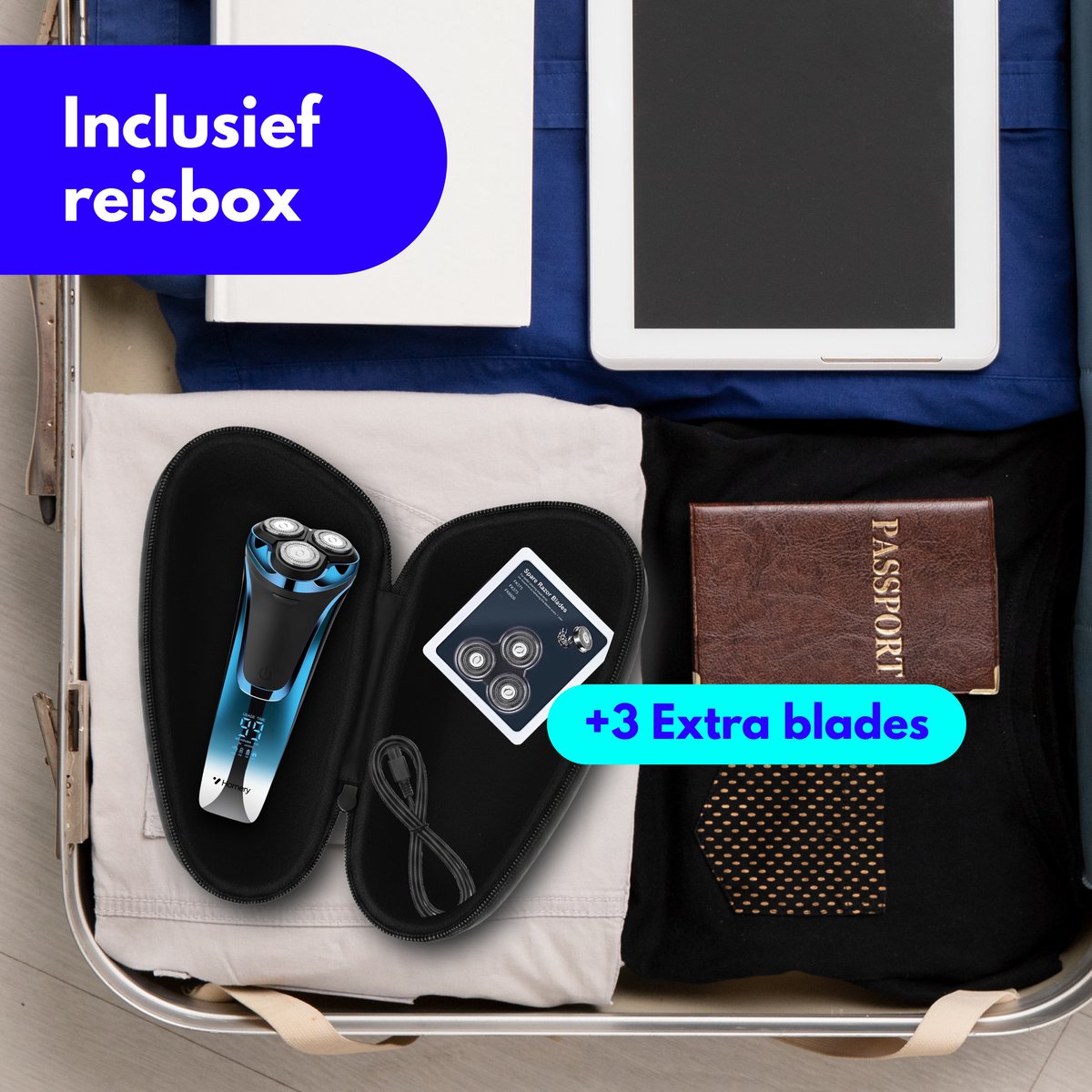 Ware co Elektrisch Scheerapparaat IPX7 Waterdicht met Pop-up - afbeelding 3