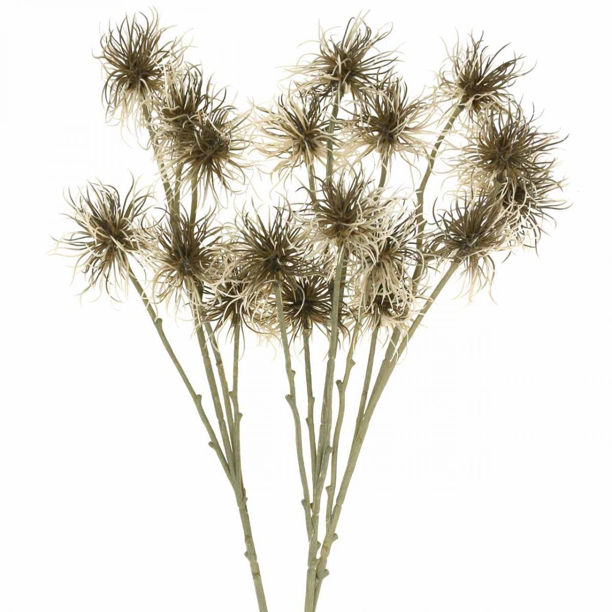 Xanthium kunstbloem herfstdecoratie 6 bloemen crème, bruin 80cm 3st
