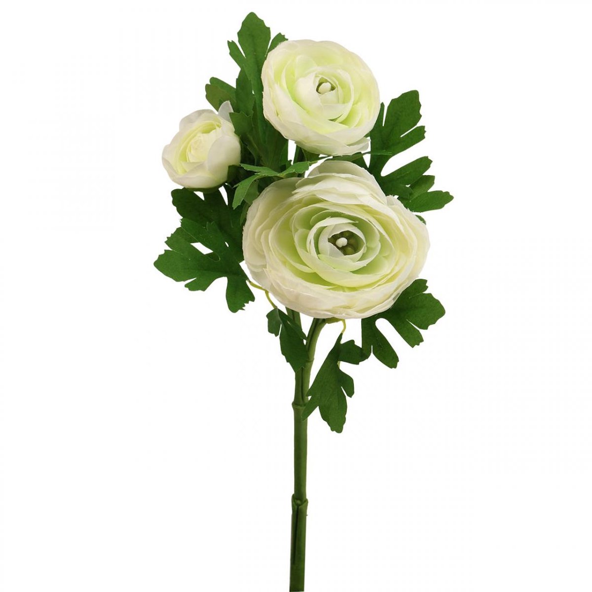 Viana Kunstbloemen Ranunculus tuinkunst kunstbloemen wit 34cm Veelkleurig