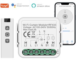 Wifi Rolluikmodule met Afstandsbediening – App, Alexa & Google Home – Geen Hub Nodig – Past Achter Bestaande Schakelaar