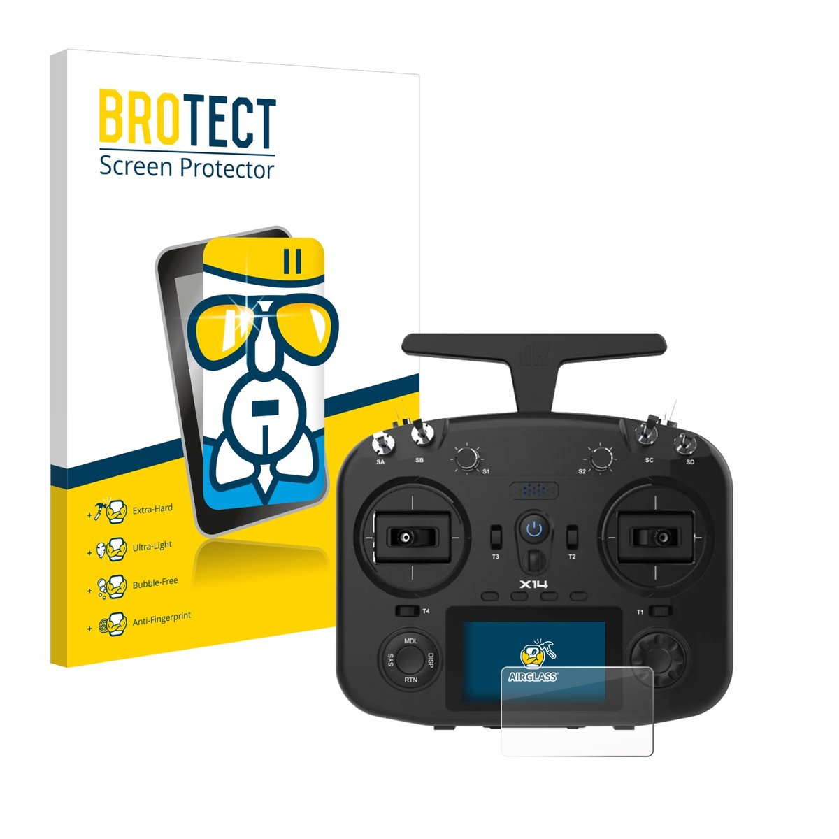 Screenprotector voor FrSky TWIN X14 Beschermglas transparant