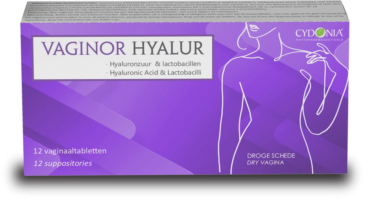 Cydonia - Vaginor Hyalur - Droge vagina - Hyaluronzuur - Lactobacillen - Vaginale droogheid - Intense Hydratatie - Intieme Verzorging - Niet hormonaal product - Vitamine E -