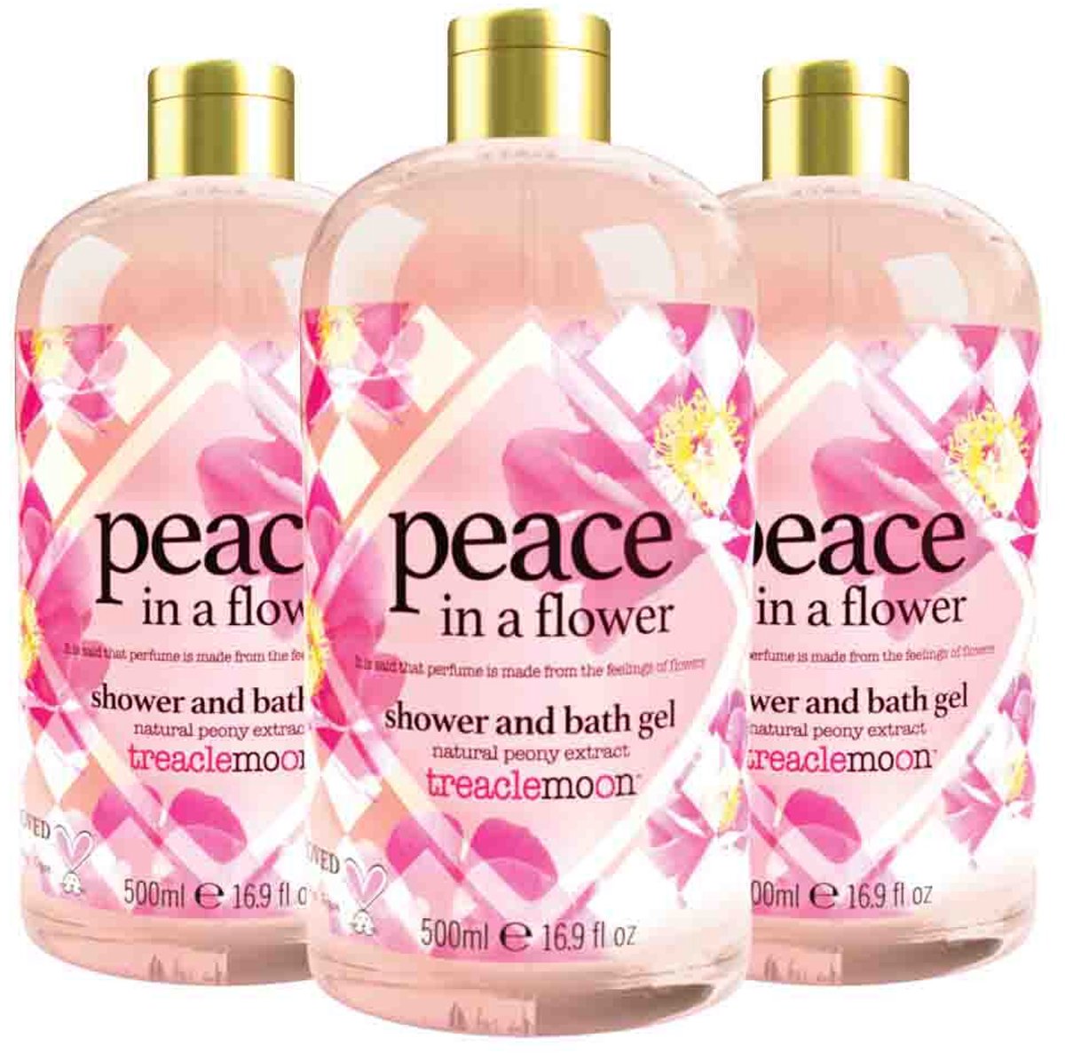 Treaclemoon - Bad en Douchegel Peace In A Flower - 3 x 500 ml - Voordeelverpakking