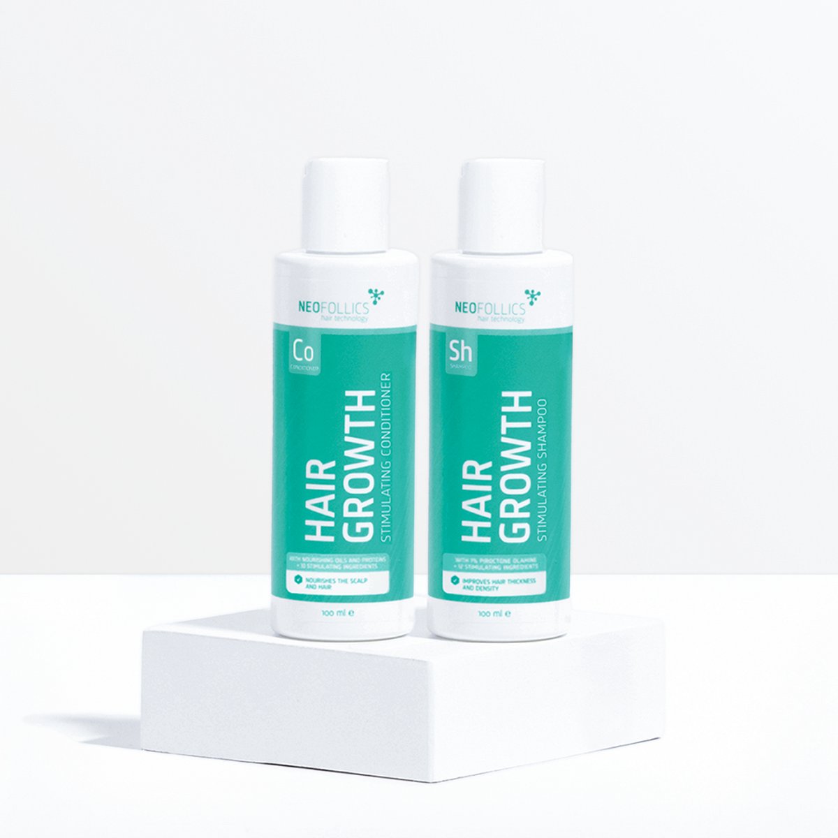 Neofollics Hair Growth Stimulating Starter Kit – Bevat Stimulating Shampoo & Conditioner – Ondersteunt haargroei & vermindert haaruitval – Reisformaat – 2x100 ml