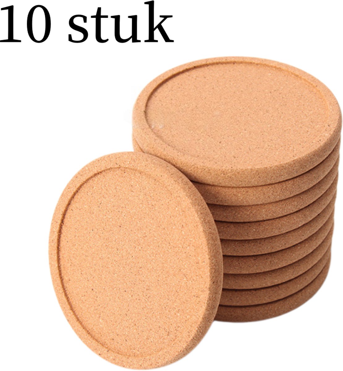 Kurk Onderzetters - 10 stuks - 10 cm - Antislip - Hittebestendig - Tafelmatten - Naturel