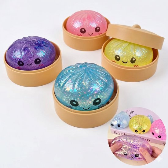 Mystery Dumplings Squishy - Anti Stress Jouet de Compression – 2 Pièces - Adorable Jouet de Compression – Jouet Fidget Doux pour Enfants et Adultes