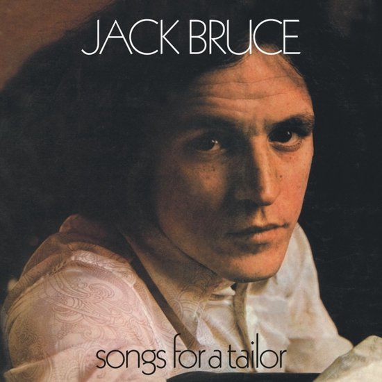 Albumhoes met Jack Bruce, met de tekst 'JACK BRUCE' en 'songs for a tailor'.