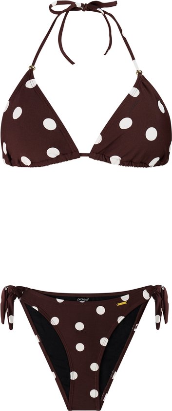 Protest PRTOlea - Triangel bikini set Dames - Koordsluiting - Uitneembare vulling - Normale pasvorm - Bruin