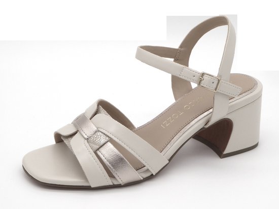 Marco Tozzi Dames Sandalette - 28337-402 Lichtbeige/Combi - Maat 38