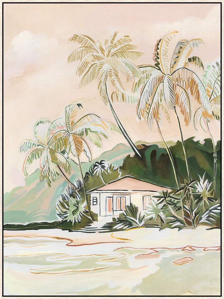 Damn Schilderij met frame 60x80cm tropical cabana multi