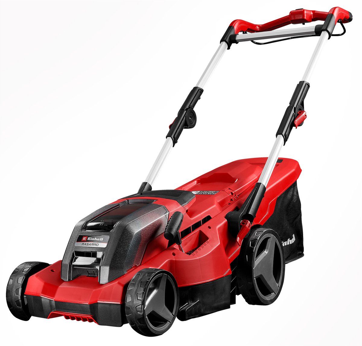 Einhell Accu Grasmaaier RASARRO 36/36 Kit Power X-Change (36 V - maaibreedte 36 cm - tot 400 m² - opvangbak van 45 L - maaihoogte 25-75 mm - incl. 2x 3.0 Ah Plus accu's + 2x opladers)