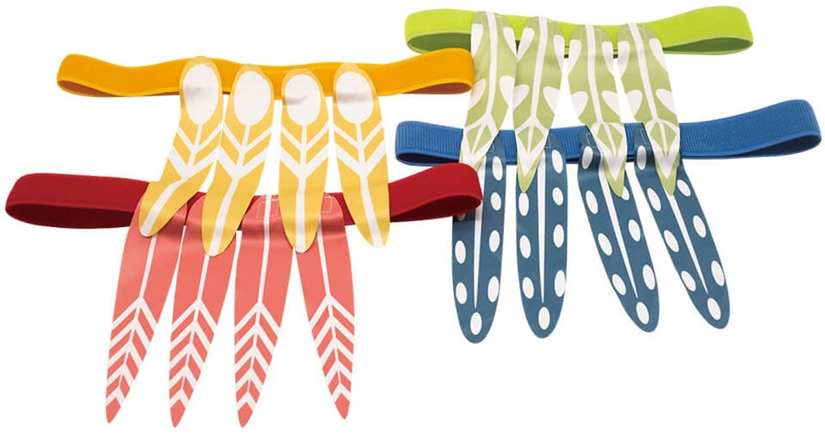 Eurekakids Feathers Game - Staarttikkertje - Actief Buitenspel - Set van 4 - Verschillende Veren met Klittenband - Tikkertje met Staarten Spelen