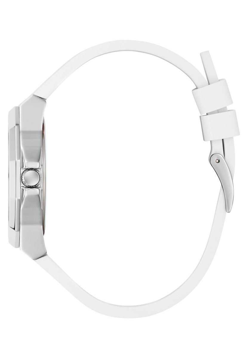 Guess Maribel Quartz Analoog Horloge Wit En Roze Behuizing: 100% Roestvrij Staal| Armband: Siliconen 38 mm U1482L1M, U1482L2M, U1483L4M