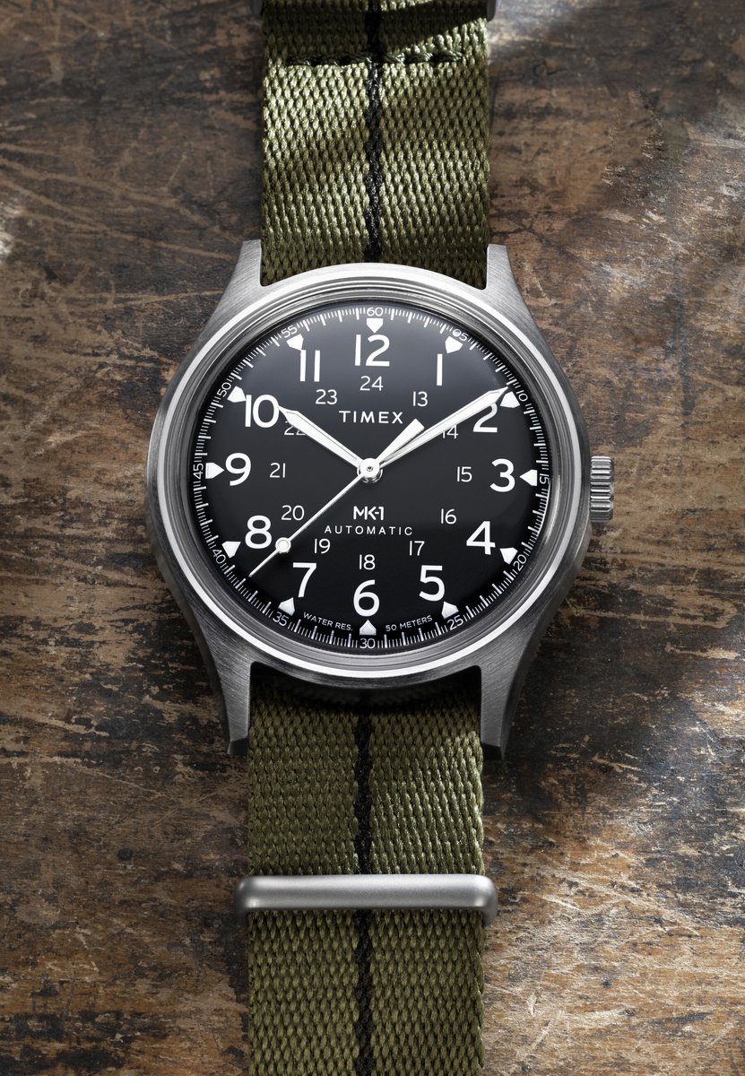 Timex Timex Mk1 Automatic Mechanisch Automatisch Horloge Groen Kast: 100% Roestvrij Staal | Armband: 100% Textile 40 mm TW2Y71700AJ