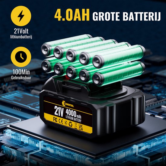 CONENTOOL Accu Heggenschaar - 56cm Bladlengte - Elektrische Heggenschaar - Met 2x 4.0Ah Accu's en Oplader van Merkloos	 — afbeelding 4