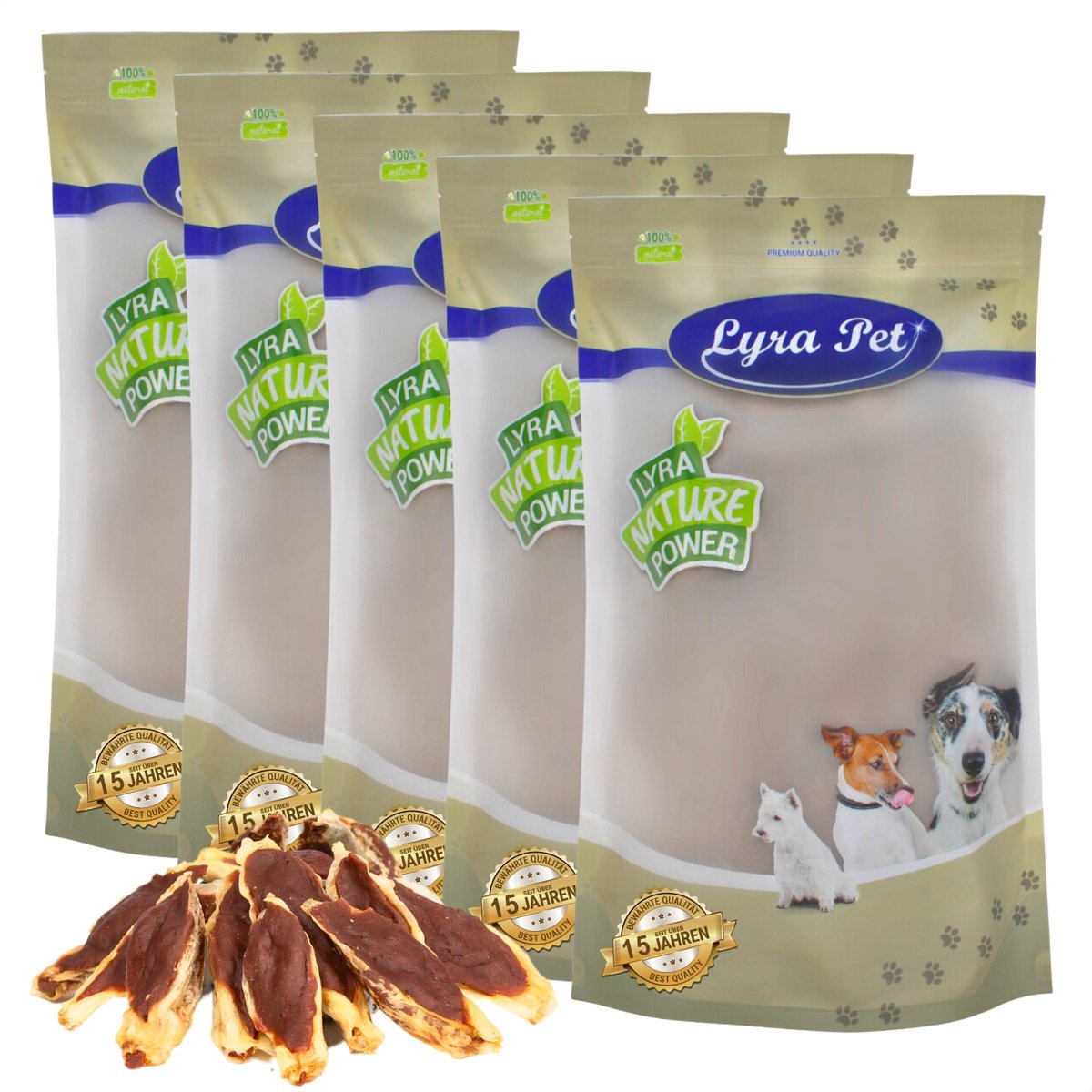 5 kg Lyra Pet® konijnenoren gevuld met eendenvlees