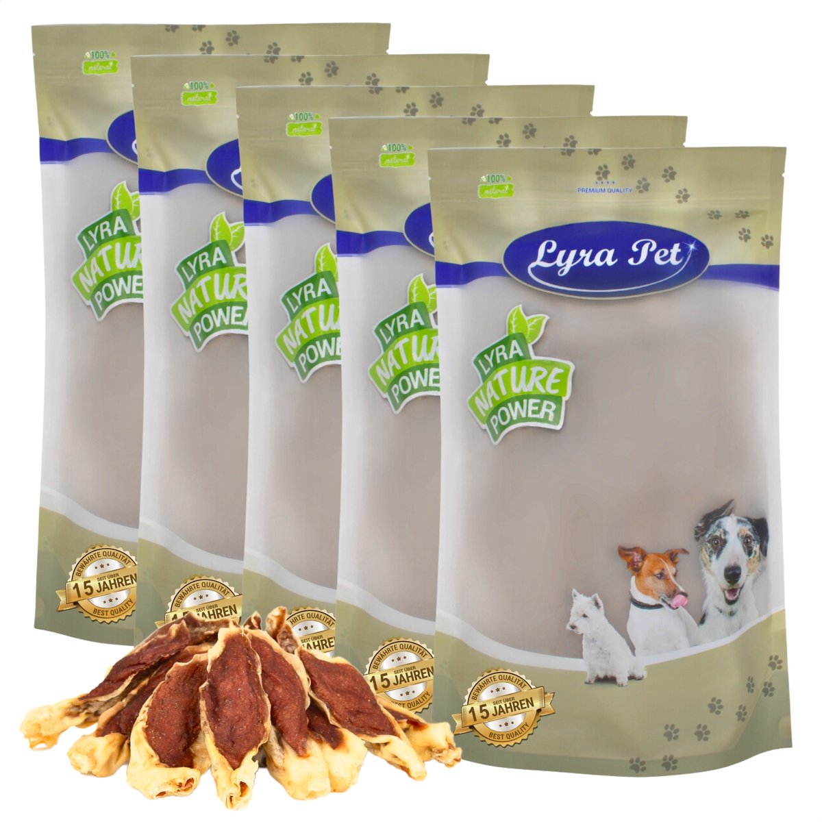 5 kg Lyra Pet® konijnenoren gevuld met kippenvlees