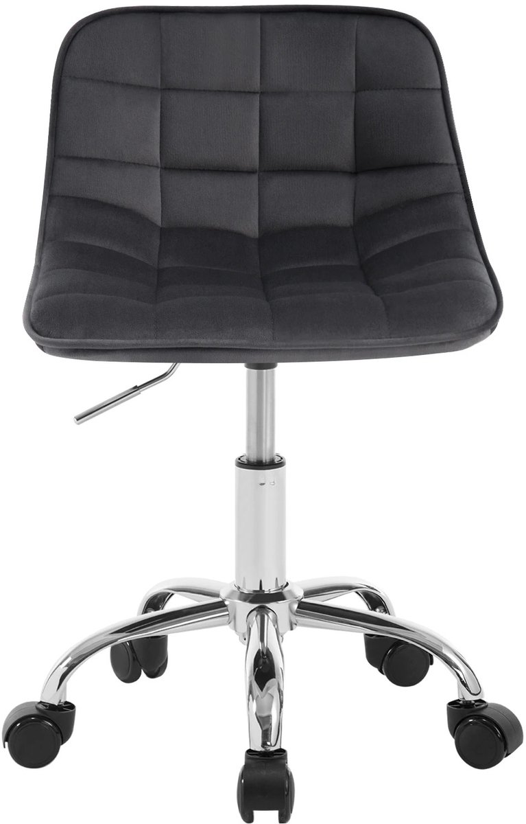 Archi Bureaustoel – Draaibare Bureaustoel - In Hoogte Verstelbaar – Rugleuning & Wielen – Modern – Zwart – 43 × (60–67,5) × 50 cm