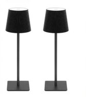 LUTEC Chester - Draagbare LED tafellamp - 2-pack - Dimbaar - Langdurige werking (tot 40 uur) - USB-C compatibel - 3000K/4000K/6500K - IP44 weerbestendig - Mat zwart