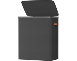 SONGMICS LCB814BH01 - Wasmand met 3 Vakken - 190 L Inhoud - Met Deksel en Handgrepen