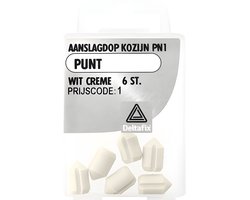 Deltafix aanslagdop kozijn PN1 - wit crème - 6 stuks - 9 mm
