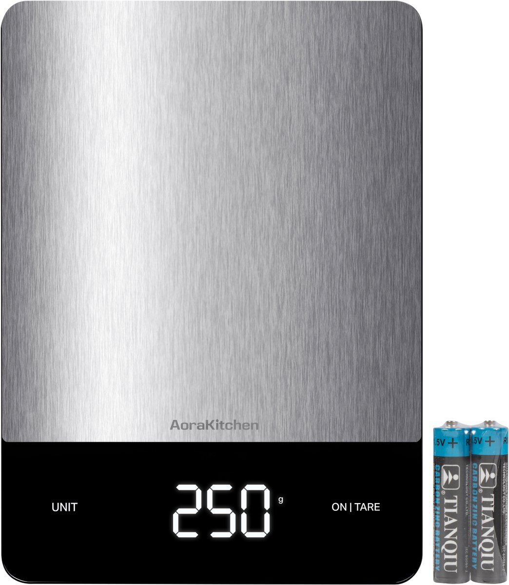 AoraKitchen Keukenweegschaal Digitaal - Weegschaal Keuken - Digitale Precisie Weegschaal - Tarra