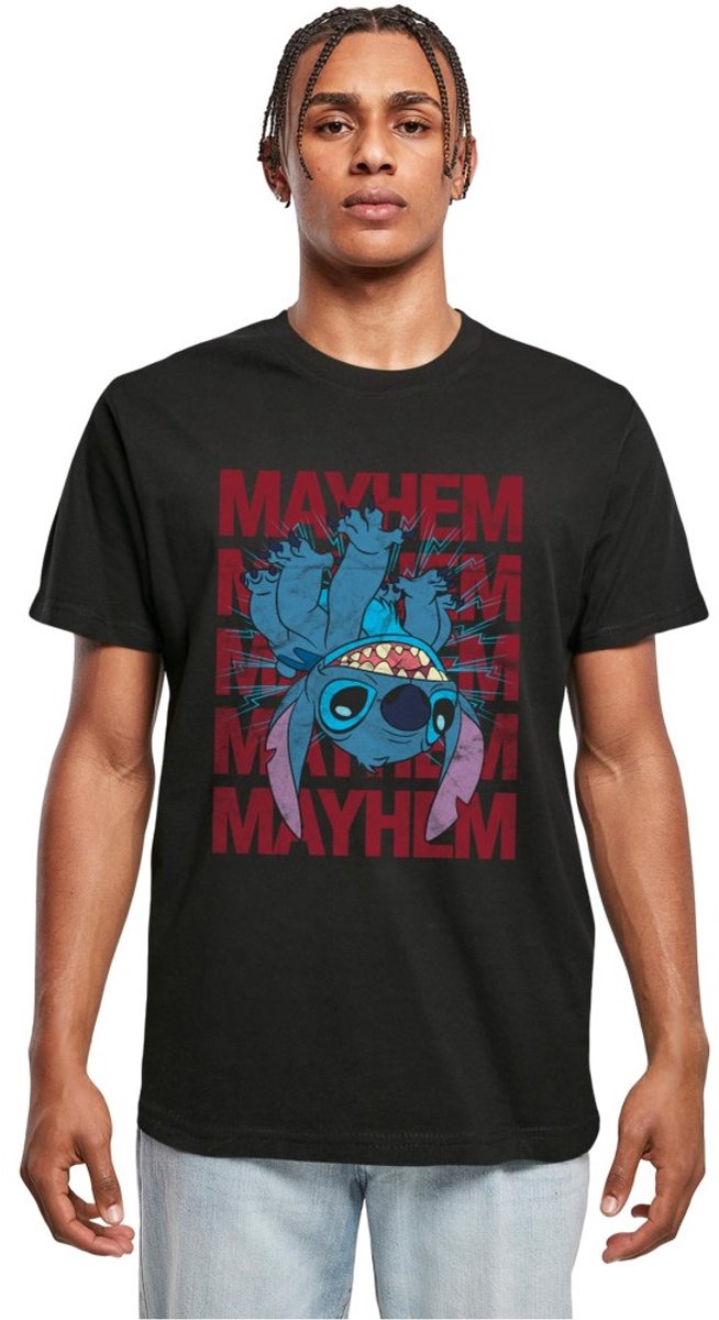 Merchcode Disney Lilo & Stitch - Mayhem Heren Tshirt - M - Zwart