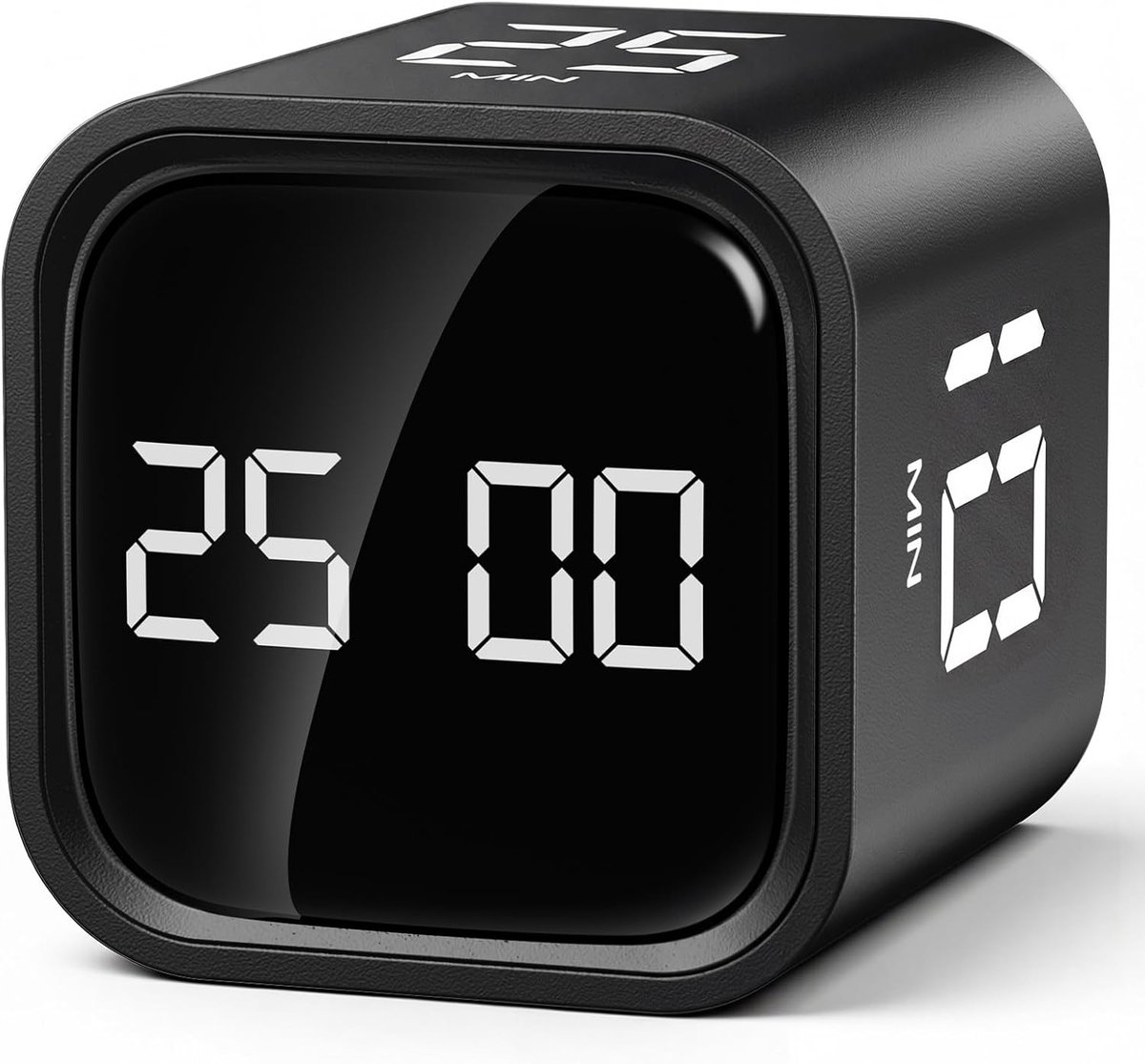 Pomodoro Timer - Afteltimer Keuken - Tijdmanagement Hulpmiddel - Zwaartekracht Instelling - 44x44x46mm - Zwart