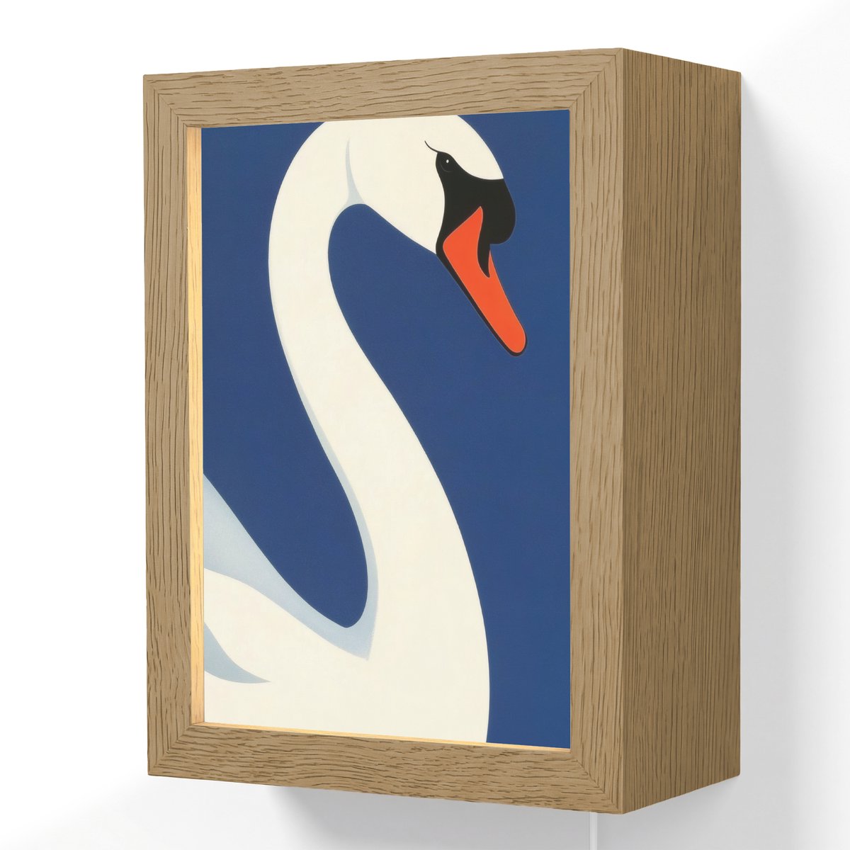 Wandlamp 15x20 cm - Oplaadbaar - Zwaan - Wit - Snavel - Illustratie - Wandlampen binnen wo