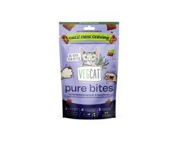 VEGCAT Pure Bites - Hypoallergene Katten Snacks - Crunchy & Romige Vulling - Met Taurine - Graanvrij & Plantaardig - Vegan