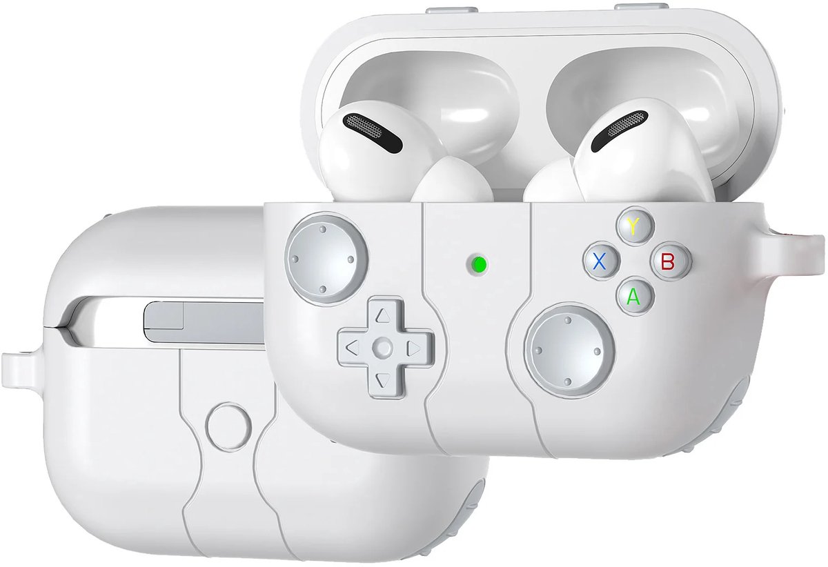 Coverzs Siliconen 'Gamer' hoesje geschikt voor AirPods 4 - Beschermhoesje - Stijlvolle bescherming