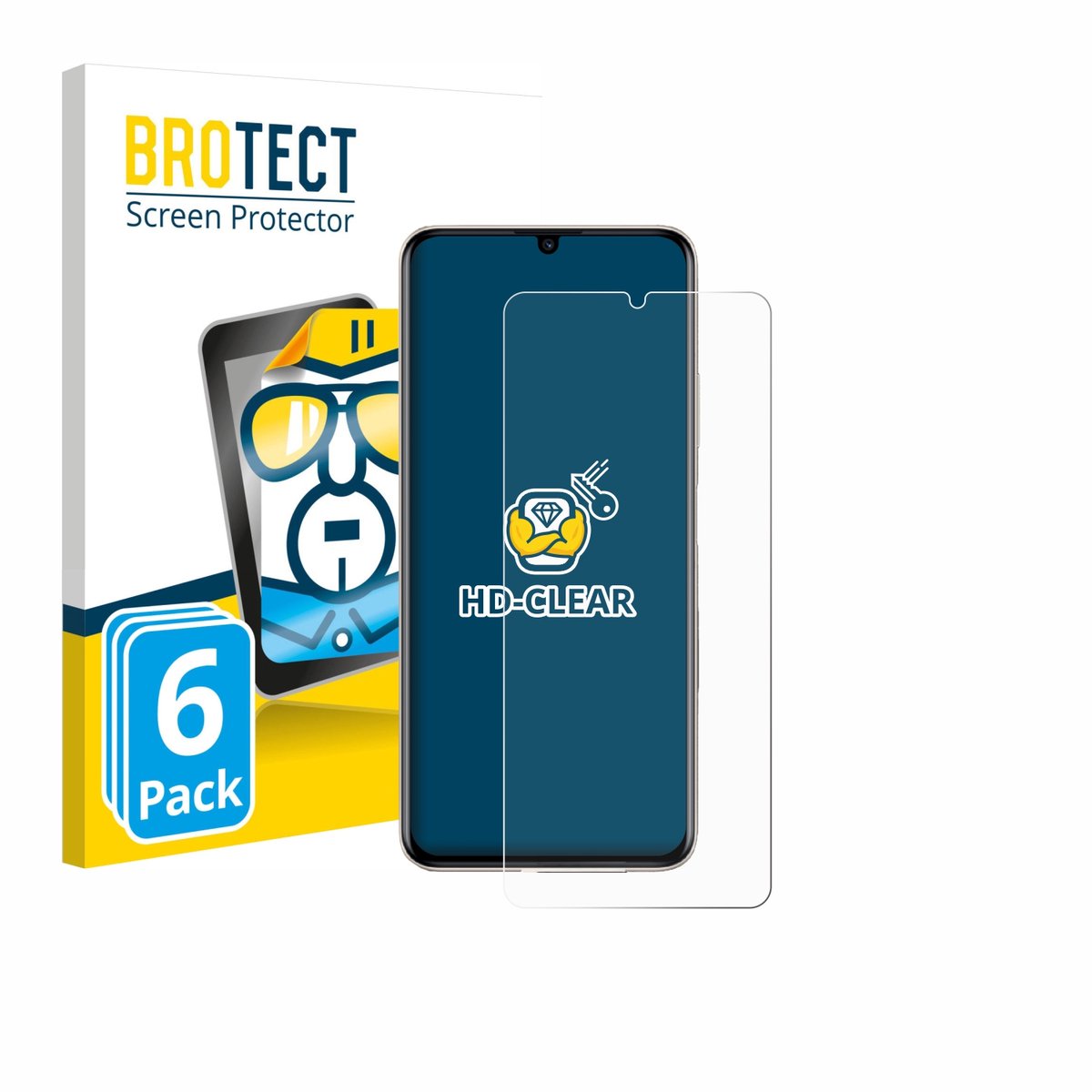BROTECT - Screenprotector voor Huawei Nova Y71 - Folie Beschermfolie transparant 6 Stuks