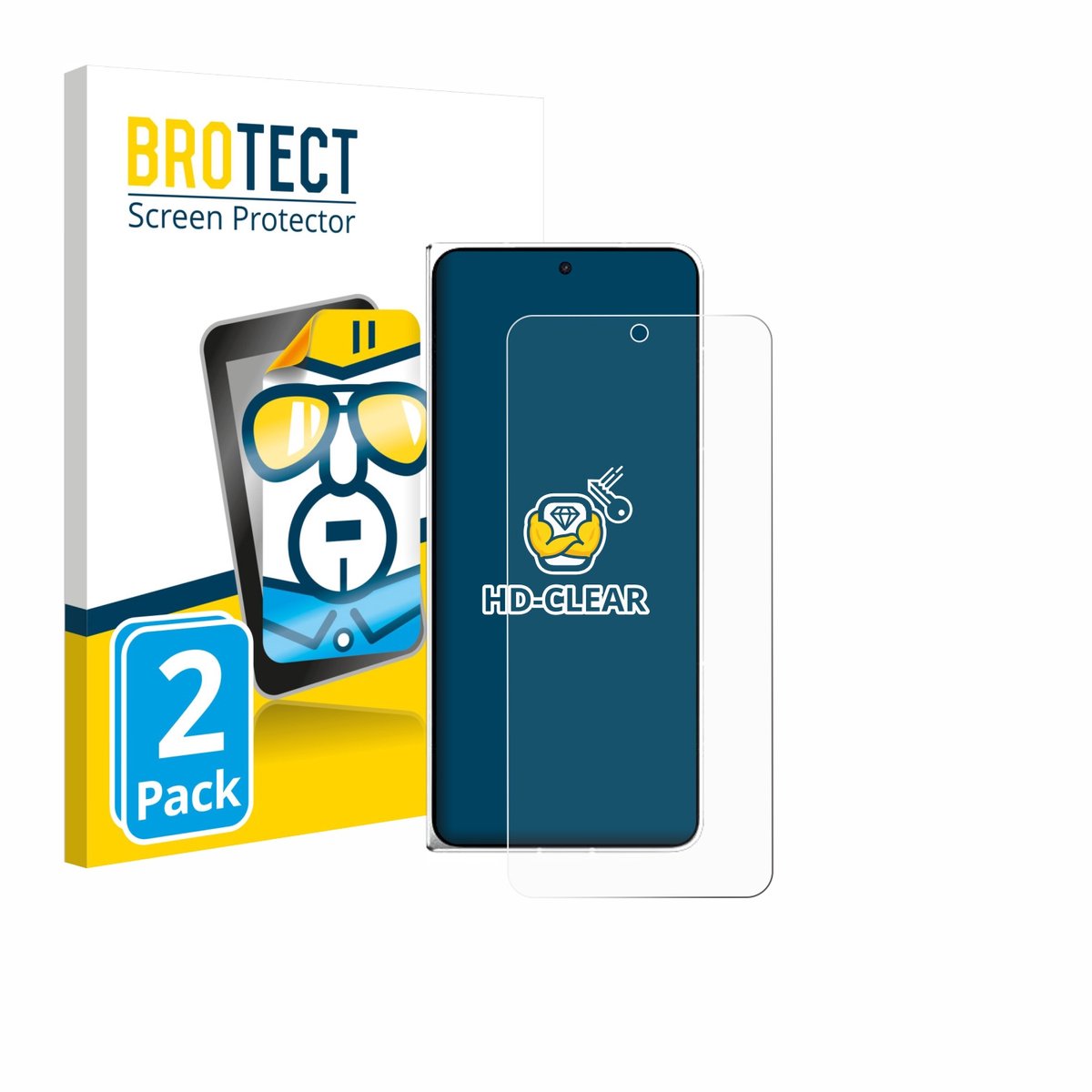 BROTECT - Screenprotector voor Oppo Find N6 - Folie Beschermfolie transparant 2 Stuks